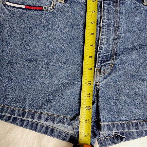 Vintage 90s Tommy Hilfiger  Medium-Dark Wash Denim Jean Shorts Juniors Size 13 - Picture 13 of 13